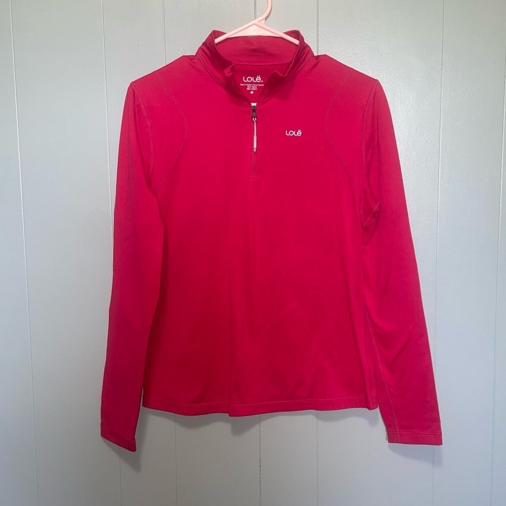 Lole Hot Pink Quarter Zip Pullover Medium